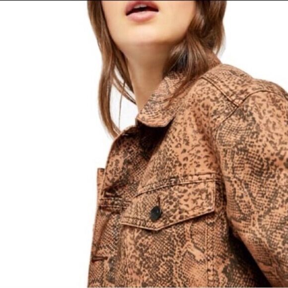 Free people snakeskin trucker jacket small button up western cowgirl rodeo - Picture 3 of 13